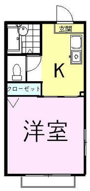 リバーフィールド(1K/1階)の間取り写真
