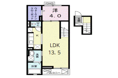 フェア グレイス(1LDK/4階)の間取り写真