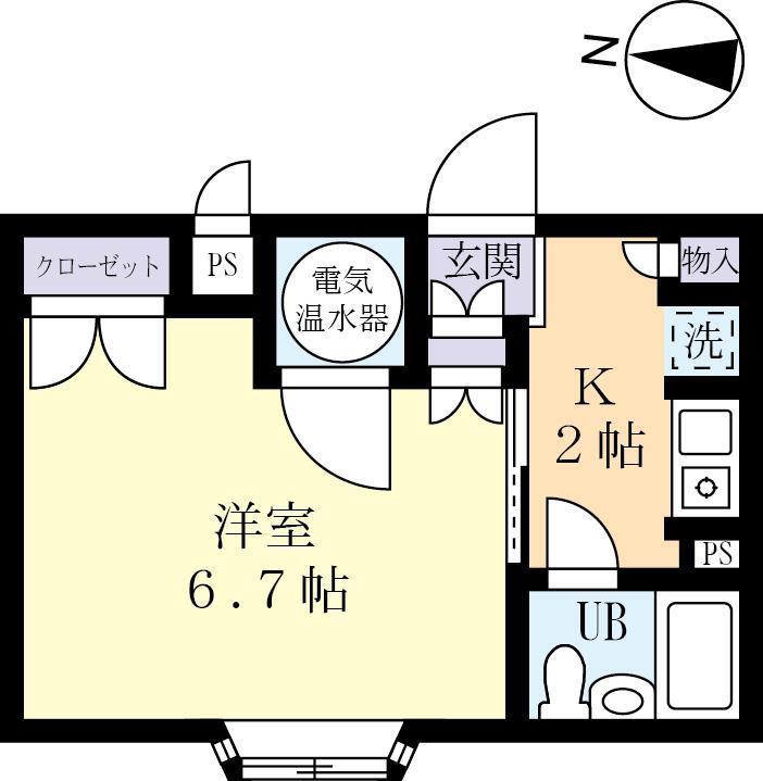 モンブラン(1K/4階)の間取り写真