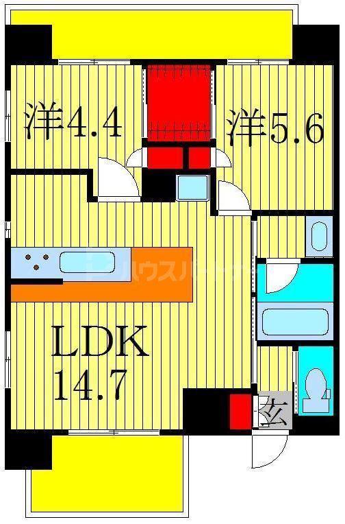 B CITY ART RESIDENCE CENTRALPARK(2LDK/4階)の間取り写真