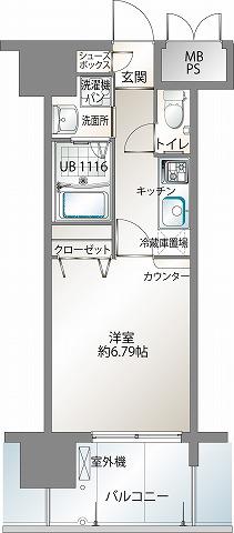 エンクレスト御供所(1K/11階)の間取り写真