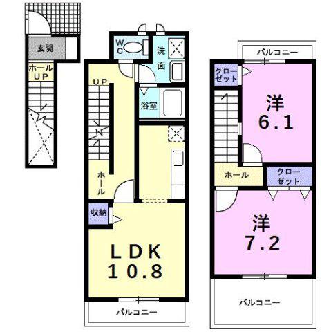 エテルノ(2LDK/2階)の間取り写真