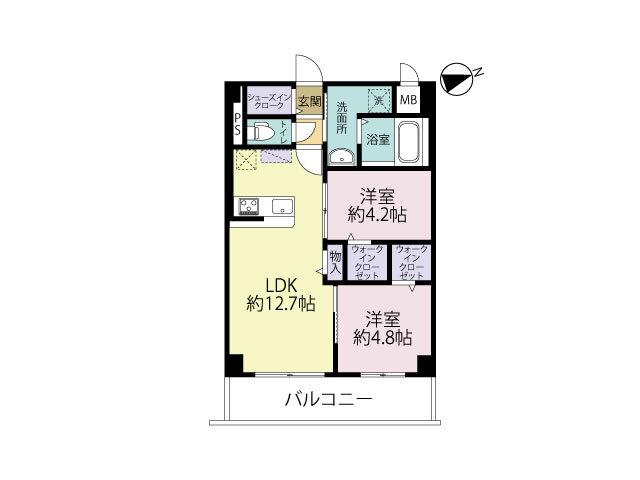 エルグランド久留米(2LDK/5階)の間取り写真