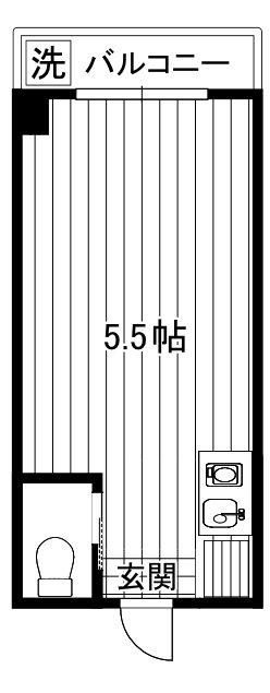 ハロー国立(ワンルーム/1階)の間取り写真