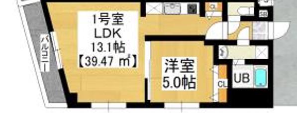 ヴェローナジュネス(1LDK/3階)の間取り写真