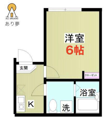 クレアルテール根岸(1K/2階)の間取り写真