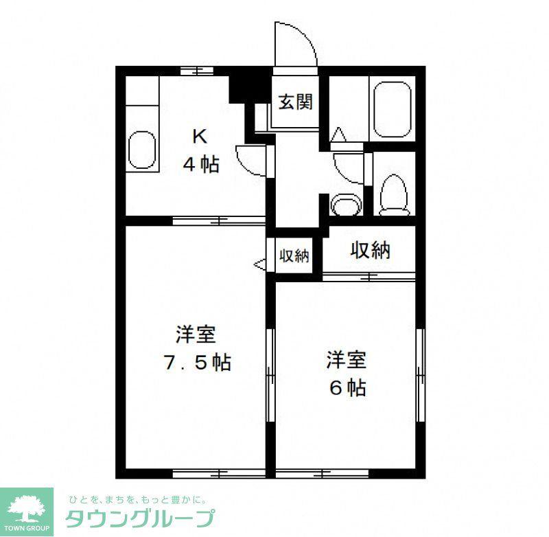さくら館(2K/1階)の間取り写真