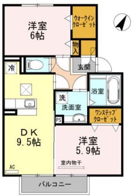 クレールSAKURA(2DK/1階)の間取り写真