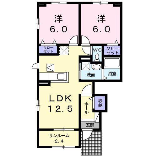 近鉄名古屋線 長太ノ浦駅 徒歩5分 2階建 築9年(2LDK/1階)の間取り写真