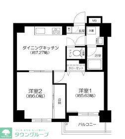 グランシャリオ国立(2DK/5階)の間取り写真