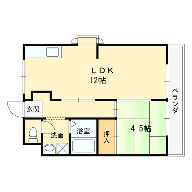 クリアポート福本(1LDK/3階)の間取り写真