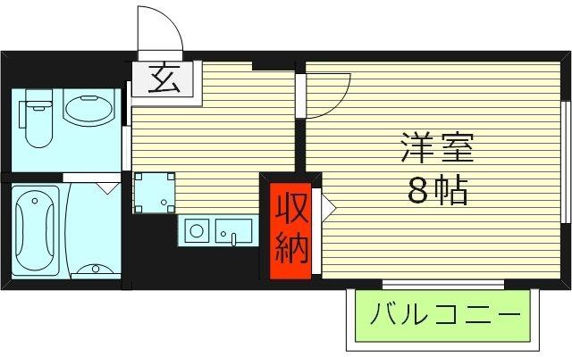 スギタパティオ60(1K/1階)の間取り写真