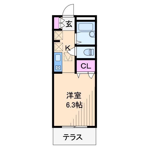 プレシャス(1K/1階)の間取り写真