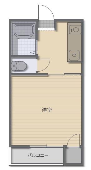 ジュピター(1K/2階)の間取り写真