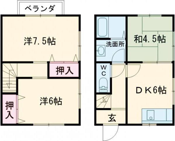 レジデンスKIRIN(3DK/1階)の間取り写真