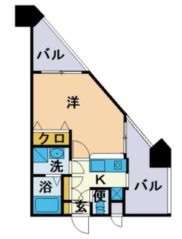 エンクレスト天神Ⅲ(1K/12階)の間取り写真