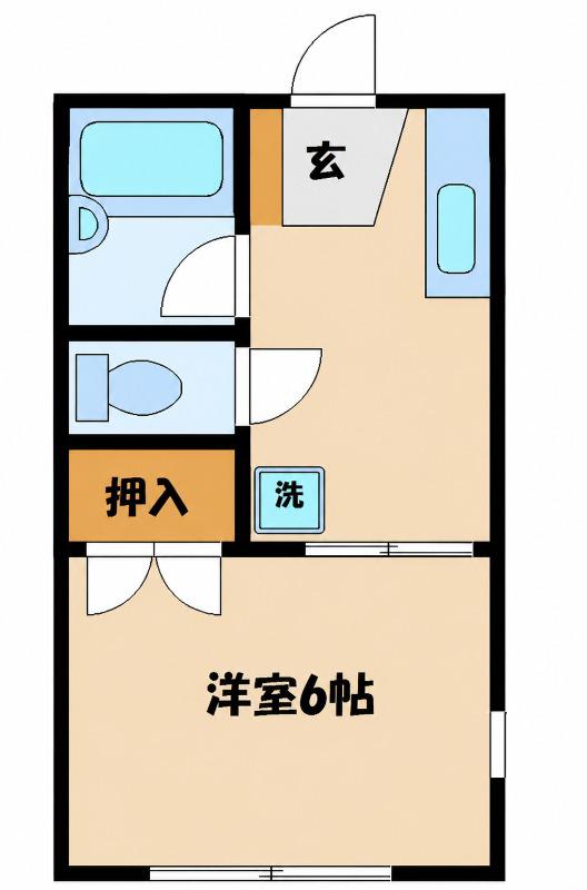 パークハイツ根岸(1DK/2階)の間取り写真