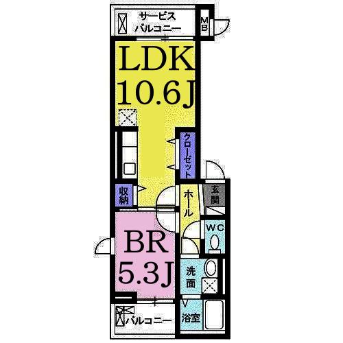 ベル アンジュ(1LDK/1階)の間取り写真