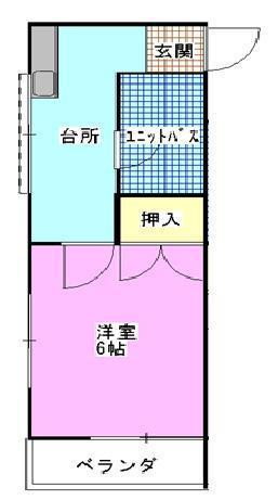 プラザ君津A(1K/1階)の間取り写真