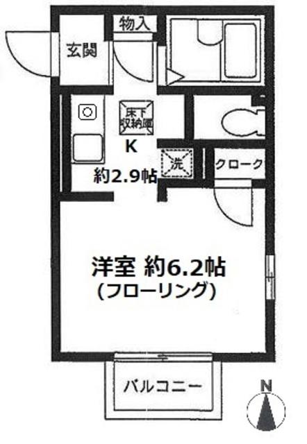 STハウス(1K/1階)の間取り写真