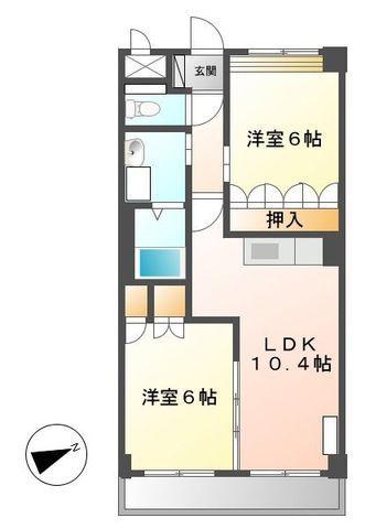 プランドール(2LDK/2階)の間取り写真