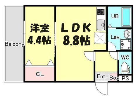ジーメゾン春日部豊町(1LDK/3階)の間取り写真
