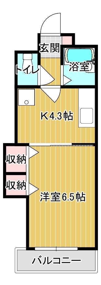 ウェルス武久I(1K/5階)の間取り写真
