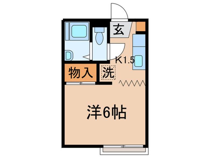 メイプルハイツ(1K/1階)の間取り写真