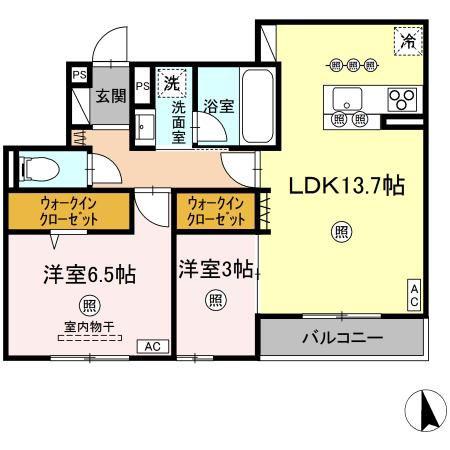 D-RESIDENCE川口3丁目E(2LDK/2階)の間取り写真
