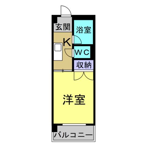 アンビシャス青山(1K/5階)の間取り写真