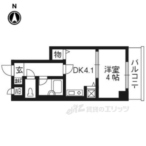 ライオンズマンション五条大宮第2(1K/3階)の間取り写真