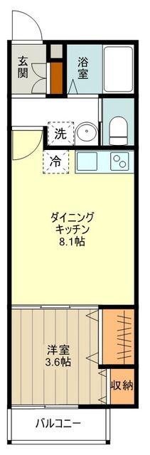 セレ玉川上水(1LDK/1階)の間取り写真