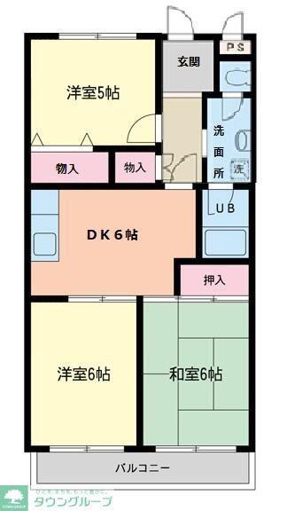 第五メゾン相葉コーポ(3DK/3階)の間取り写真