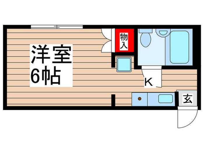 COZYコートII(1K/2階)の間取り写真