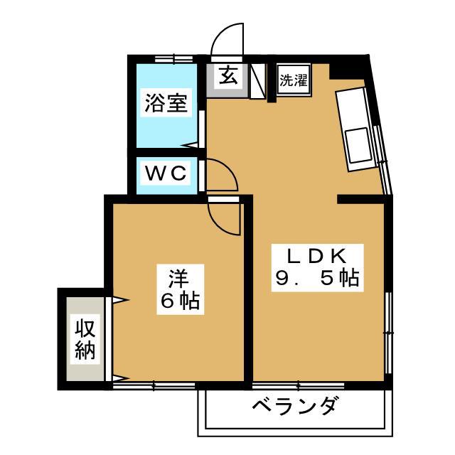 アイスリー(1LDK/1階)の間取り写真