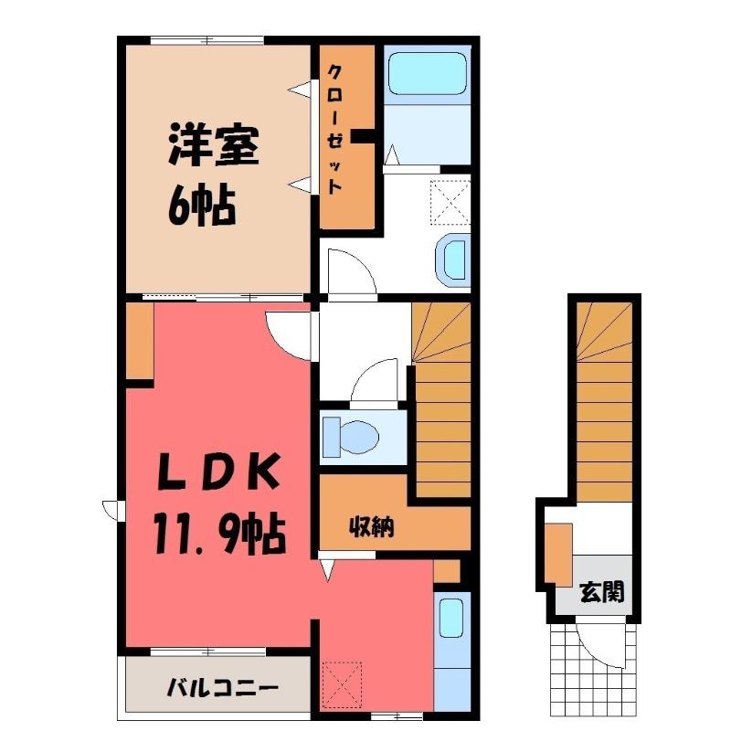 ブエナ スエルテ(1LDK/2階)の間取り写真