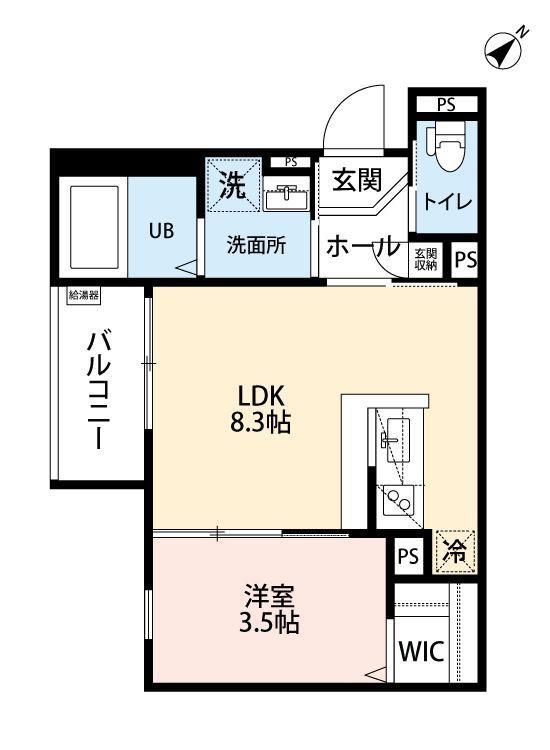 ROBOT HOME 大橋(1LDK/3階)の間取り写真