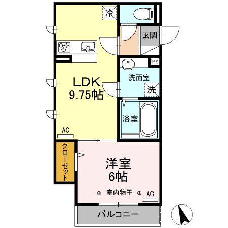グリーンフォレスト府中(1LDK/2階)の間取り写真