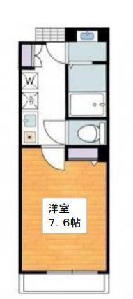 BCASA HIGASHIMONZEN(1K/4階)の間取り写真