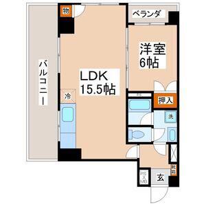 銀杏町レジデンス(1LDK/3階)の間取り写真