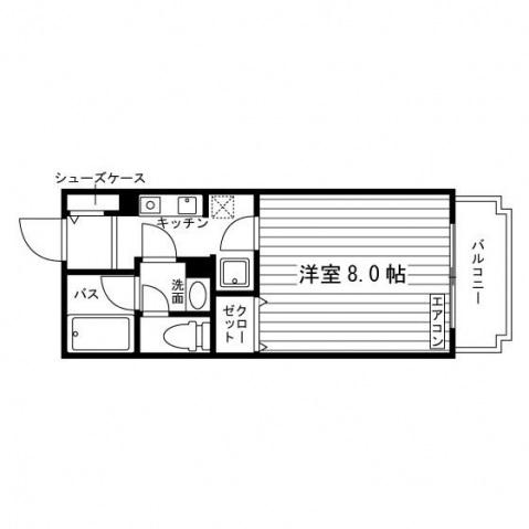 仲町台JNマンション(1K/5階)の間取り写真