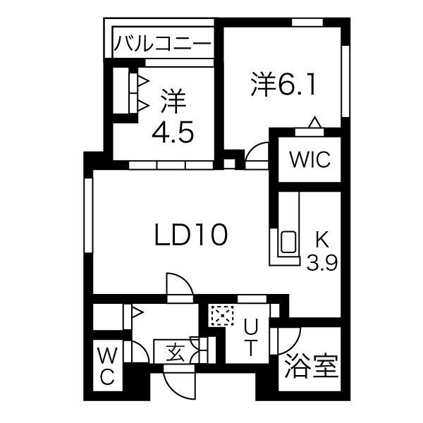 シティレジデンス南8条(2LDK/5階)の間取り写真