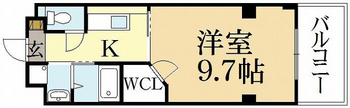 PINE館I(1K/1階)の間取り写真