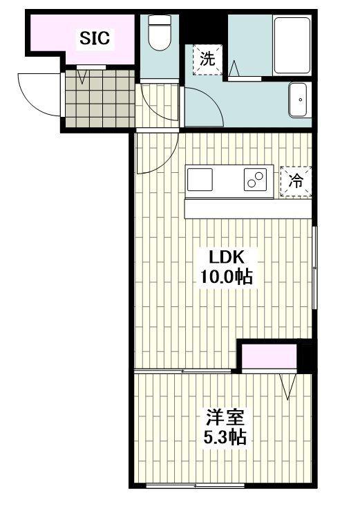 ザ・シティレジデンス学芸大学(1LDK/2階)の間取り写真