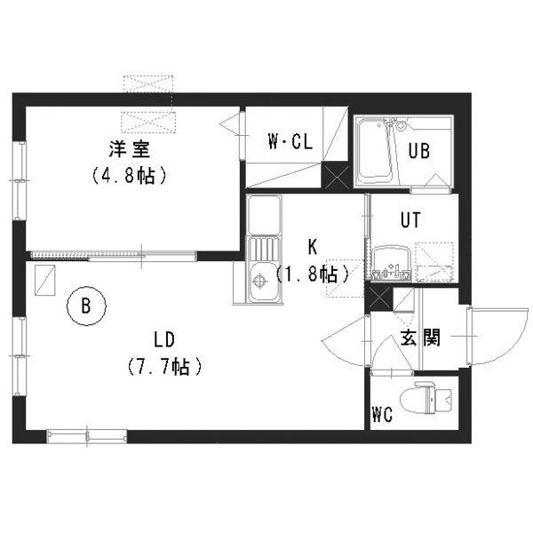 ラグジュエル(1LDK/1階)の間取り写真