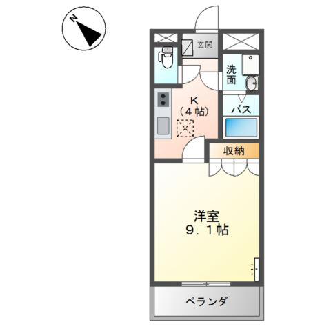 ルナ・アルカディア参番館(1K/1階)の間取り写真