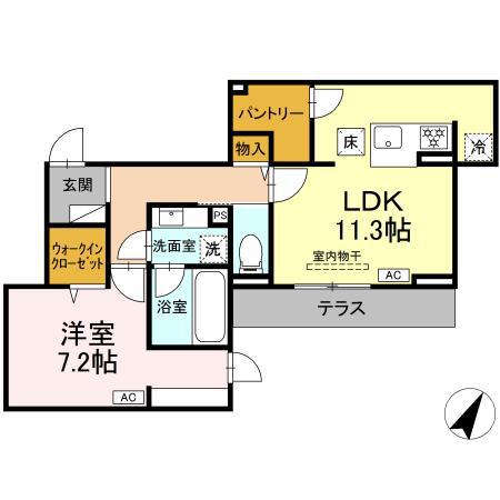 和 NAGOMI(1LDK/1階)の間取り写真
