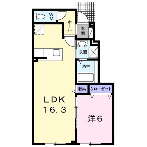 チェリー(1LDK/1階)の間取り写真