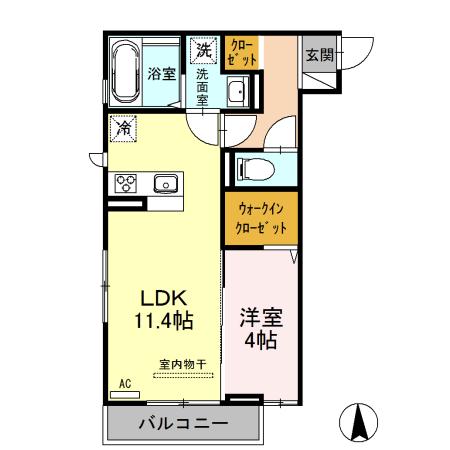 ピュア・リリアス II(1LDK/2階)の間取り写真