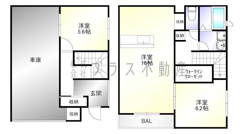 ラグナ・セカGARAGEE(2LDK/2階)の間取り写真